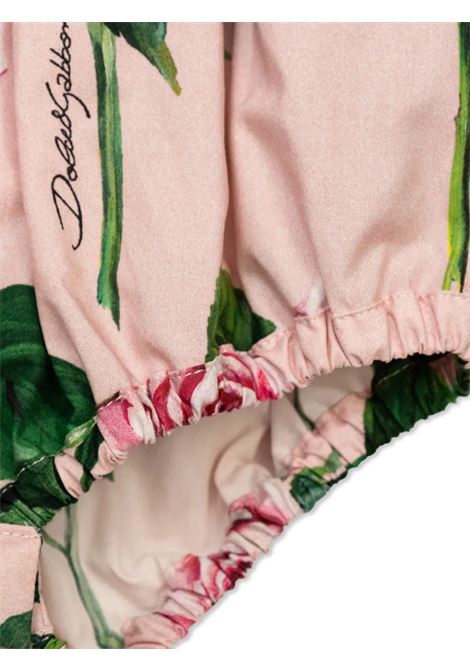 Pagliaccetto Rosa Con Stampa Rose DOLCE & GABBANA KIDS | L22O01-HS5S8HF5IZ